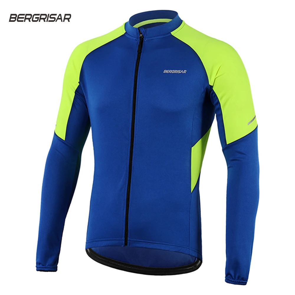 

BERGRISAR Spring/Autumn Men's Long Sleeve Cycling Jersey Quick Dry MTB Mountain Bike Jerseys Bicycle Shirts Bike Clothing BG012