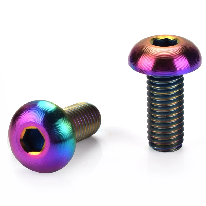 2pcs color FMFXTR 2 шт. титановый сплав M5* 12 мм велосипедный флягодержатель болт велосипедный флягодержатель винт для горного велосипеда M5x12 - Цвет: 2pcs color