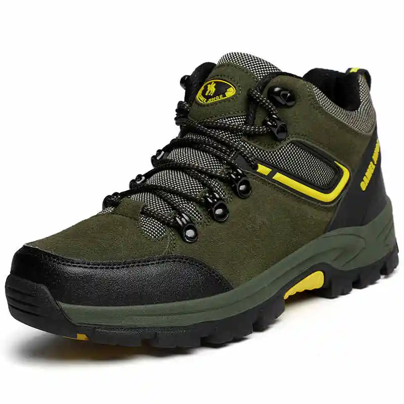Man Army Green WWKK/пара походных ботинок для мужчин и женщин; водонепроницаемые походные ботинки; теплые ботинки для альпинизма; походная обувь; обувь для охоты - Цвет: Man Army Green