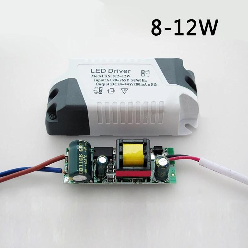 8 12W AC90~ 265 В 3 Вт, 4-7 Вт, 8-12 Вт, 13-18 Вт, 18-24 Вт светодиодный адаптер питания трансформатор с разъемом постоянного тока для Светодиодный светильник DIY изоляция - Цвет: 8 12W
