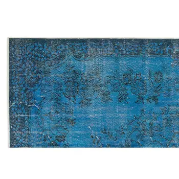 

Handmade Turquoise Vintage Overdyed Turkish Area Rug 175x300 Cm-5'9''X9'10''