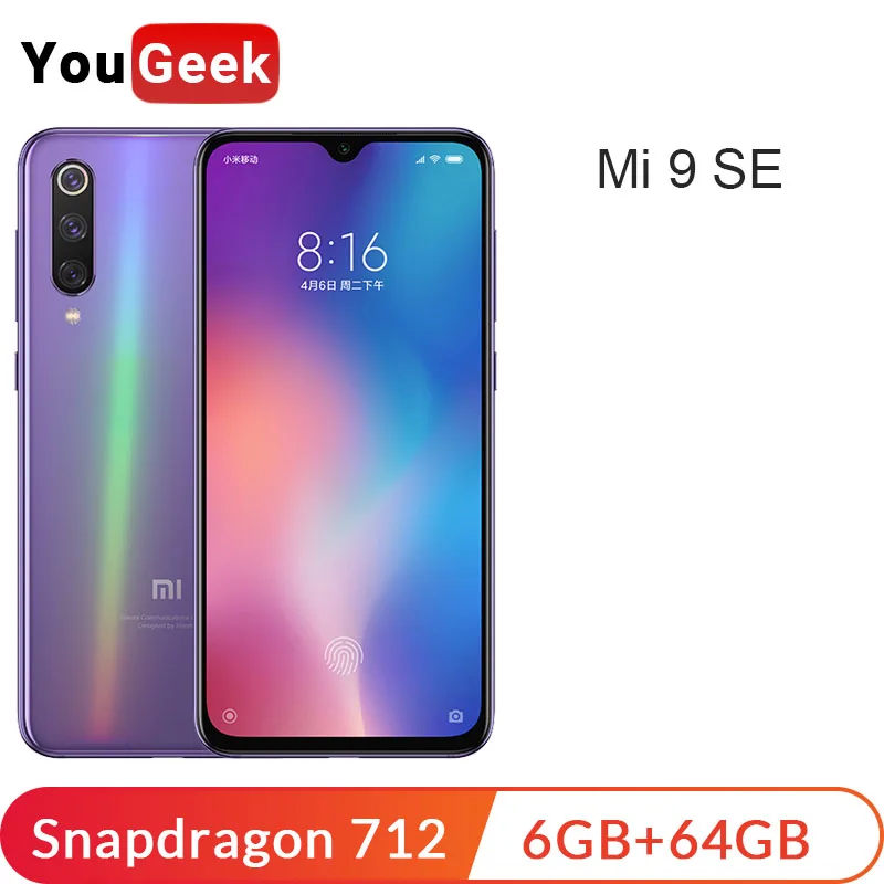 Xiaomi mi 9 SE 6GB 64GB смартфон mi 9 SE Snapdragon 712 Восьмиядерный 5,97 "48MP Тройная камера Быстрая зарядка 3,0 мобильный телефон