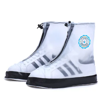 

waterproof protector shoes boot cover 1pair black and white Waterproof high top overshoes suitable for shoes size 34-46