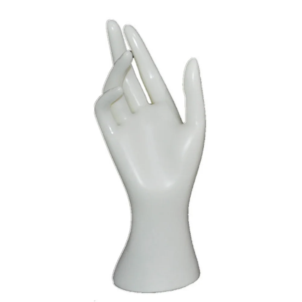 Наручные часы браслет ювелирные изделия дисплей руки перчатки база манекен правой модели Держатель Браслет палец кольцо стенд - Цвет: Белый