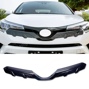 

For Toyota CHR C-HR 2018-2019 Carbon fiber ABS Chrome Front Grille Grill Bumper Trim Cover car styling accessories
