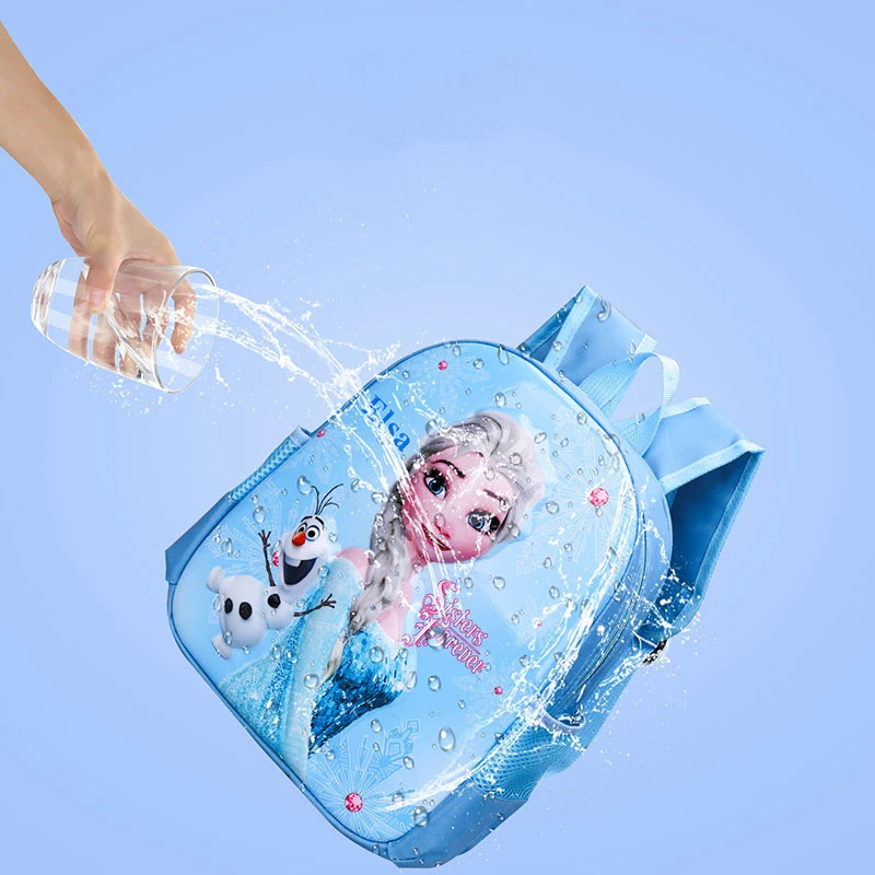 Mochila con estampado de dibujos animados de Frozen para niños, mochilas escolares para niñas, paquetes de hombro con patrón de princesa Elsa linda, marca Disney