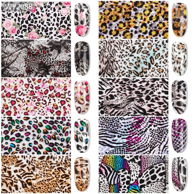 10pcs Christmas Decorations for Nails Mix Colorful Transfer Nail Foil Sticker Snow Flower Elk Gift Santa Adhesive Paper YXL287