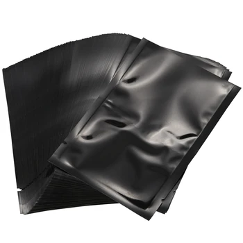 

recyclable packing bag heat sealing open top aluminum foil Vacuum Package Pouch 100pcs/lot (Bright black)8x12cm