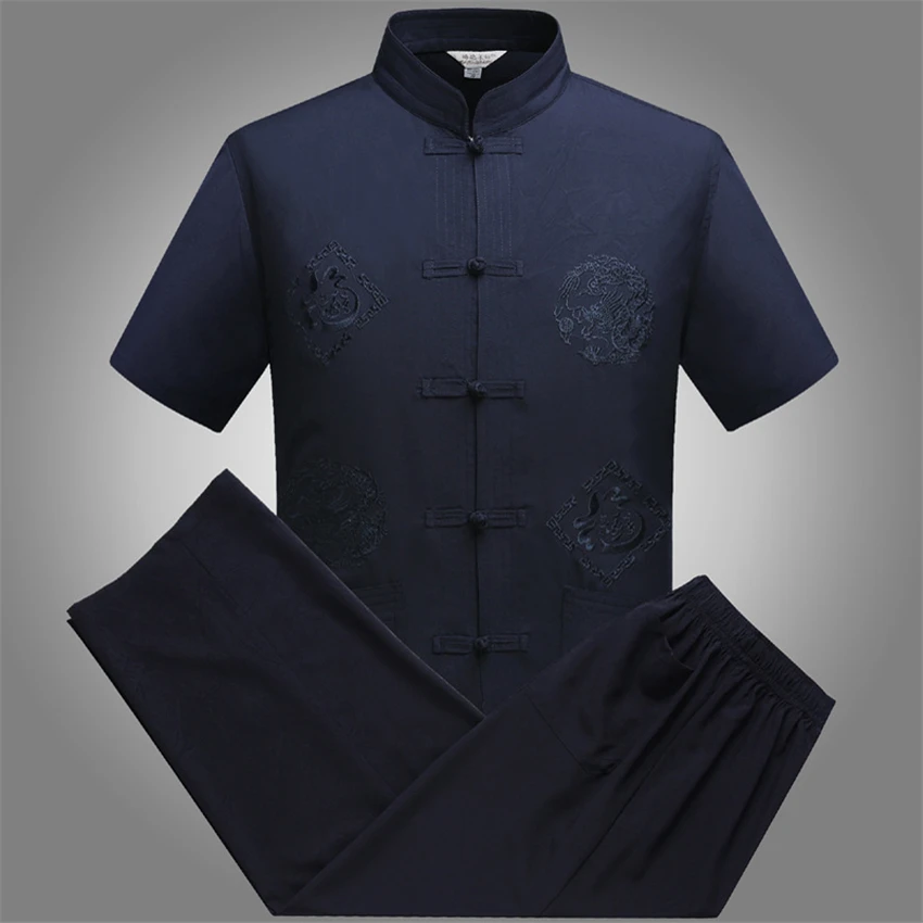 Men Tang Suit Traditional Chinese Clothing Jackey Chinese Shirt Style New Year Top Pant Hanfu Kung Fu Clothing Blouse Party