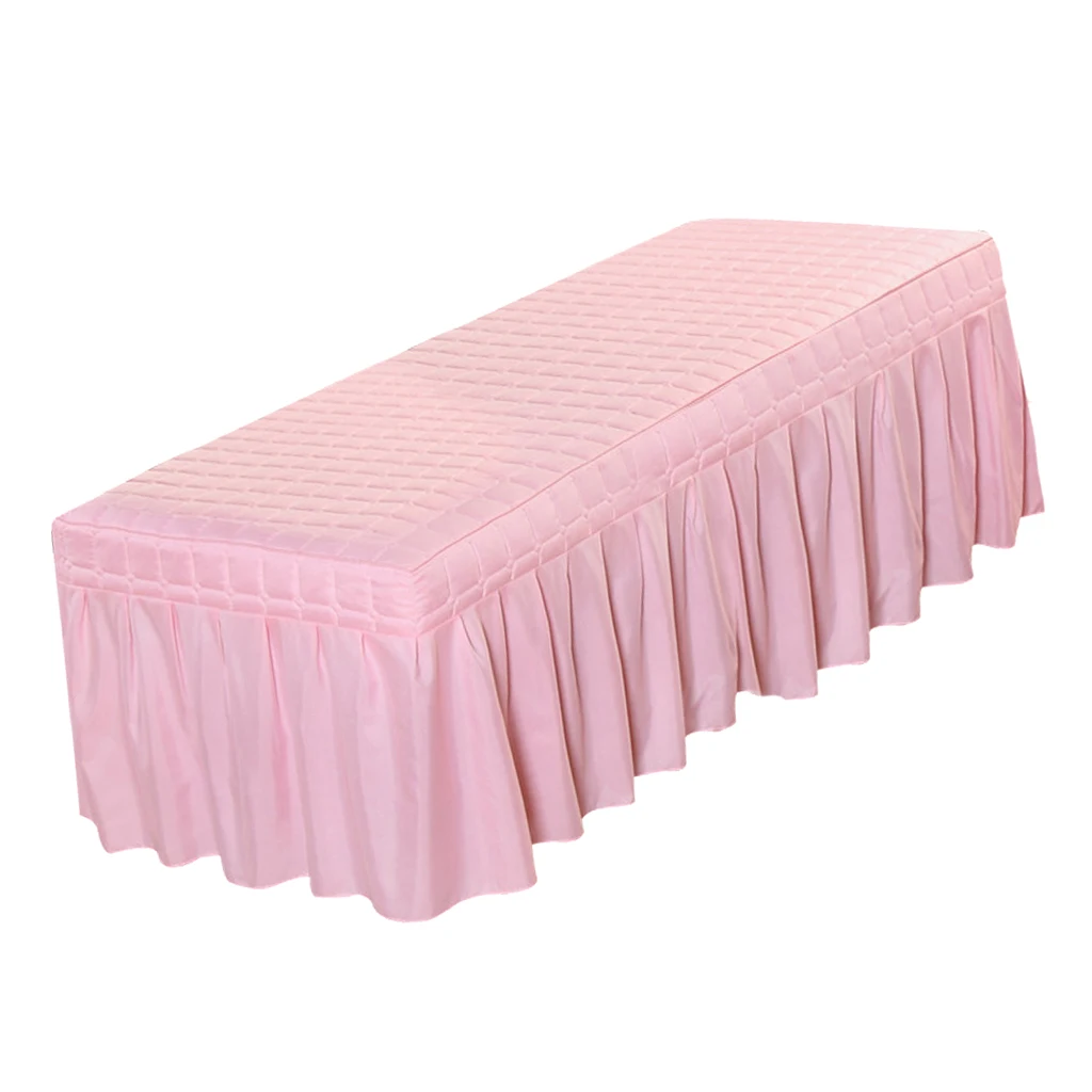 Косметический льняной массажный стол юбка красота простыня покрывало с постельным бельем - Цвет: Pink-180x60cm as de