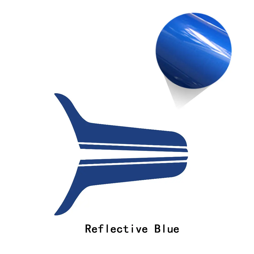 Car Styling Hood Decal Bonnet Stripe Vinyl Stickers for Mini Cooper Countryman Clubman Paceman Coupe R60 R56 R57 F55 F56 F60 R55 - Color Name: Reflective Blue