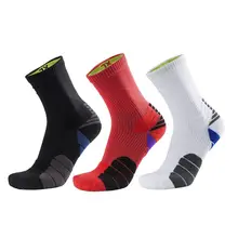 Новинка, 3 пары, Мужские Спортивные Компрессионные спортивные баскетбольные махровые носки с нескользящей подошвой