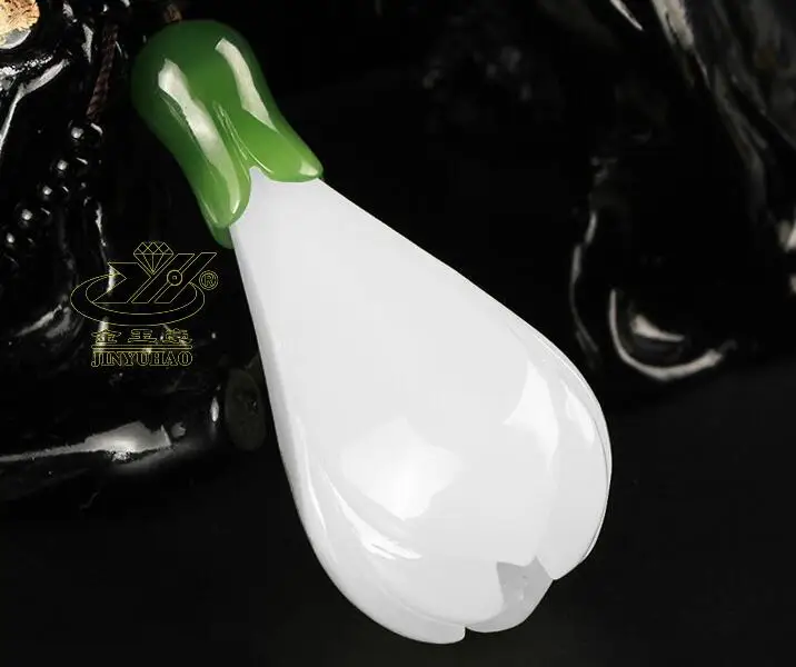 Белый Xinjiang Hetian jade белая Магнолия цветок кулон, натуральный нефрит, нефрит, цепь свитера, Нефритовое ожерелье кулон - Цвет камня: Белый