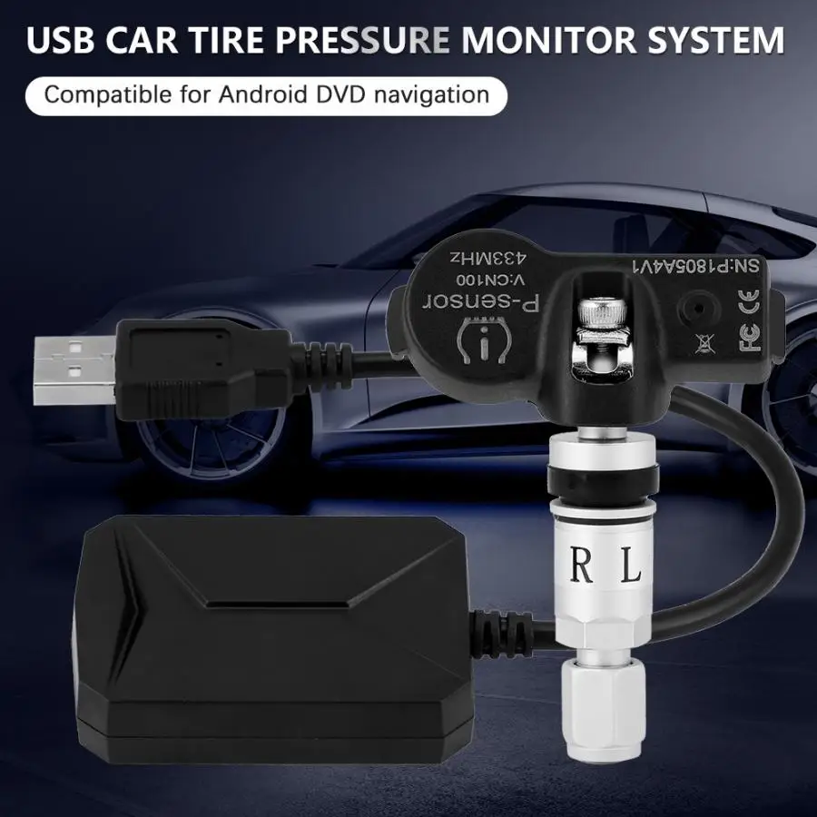 Горячая абсолютно новая USB система контроля давления в шинах TPMS внутренние датчики для навигационная система для Android дисплей автомобильные аксессуары