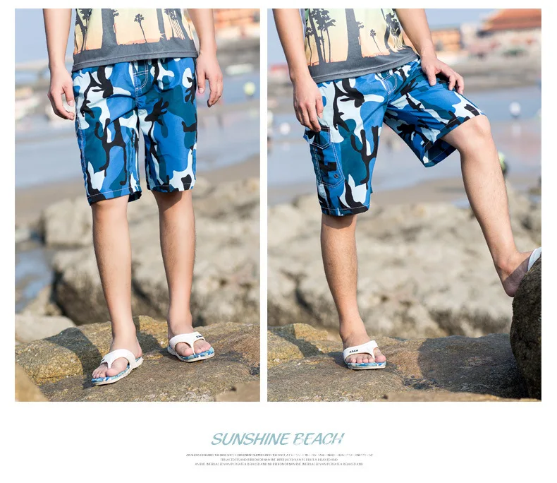 Летние Пляжные шорты Для мужчин с камуфляжным принтом пляжные Boardshort записная книжка С ПЕРЕПЛЕТОМ с подходят большие мальчики шорты Для Мужчин's