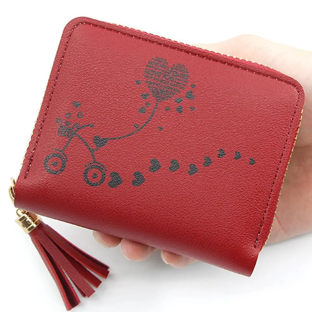 Wine1 Кошелек mini clipcard holder Модный женский картейрский кошелек с кошкой для женщин - Цвет: Wine1