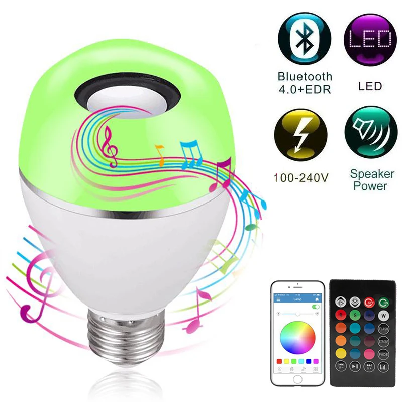 

E27 RGB LED Bulb smart Lights intelligent App Bluetooth music light bulb Remote Smart Light lamp Dimmable Memory bulb