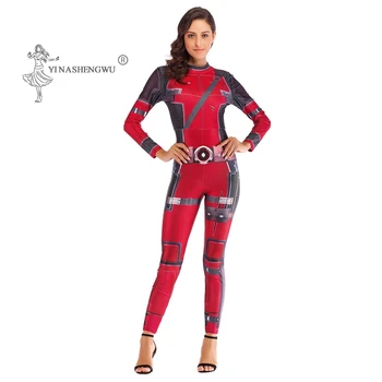 

Women Deadpool Anime Cosplay Costume Sexy Sets Lady Superhero Adult Clothing Hero Bodysuits Clothes Halloween Carnival Jumpsuits