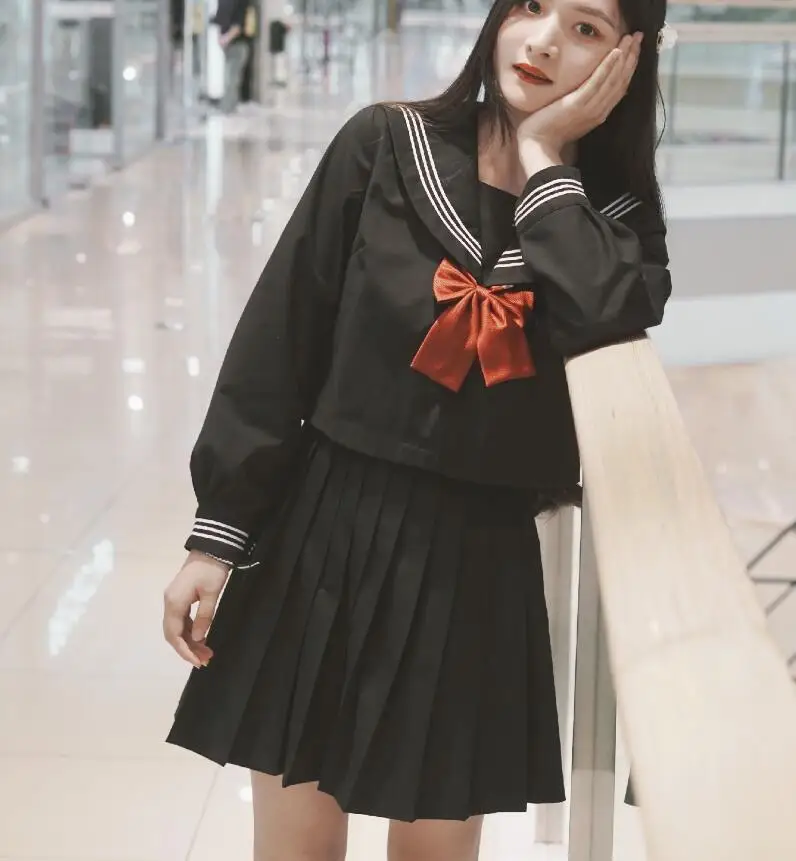 TR японские JK наборы школьная форма для девочек черный белый 3 линии старшеклассницы женские новые матросские Костюмы янки девушка Униформа JKL