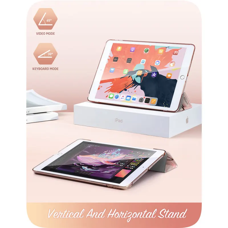 For iPad 10.2 Case() i-Blason Cosmo Lite Slim Trifold Stand Smart Clear Hard Back Protective Cover with Auto Sleep/Wake
