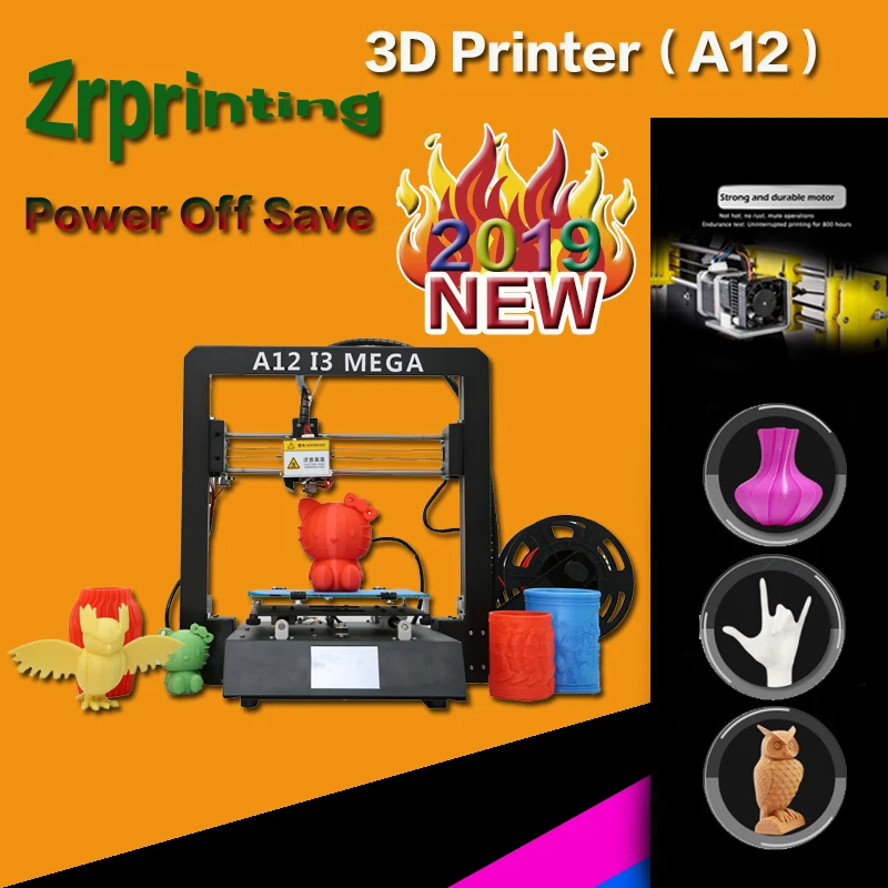 Best 3D Printer 2019 New pattern A12 I3 High precision Giant Printer Metal frame fittings Rapid assembly 3d Drucker