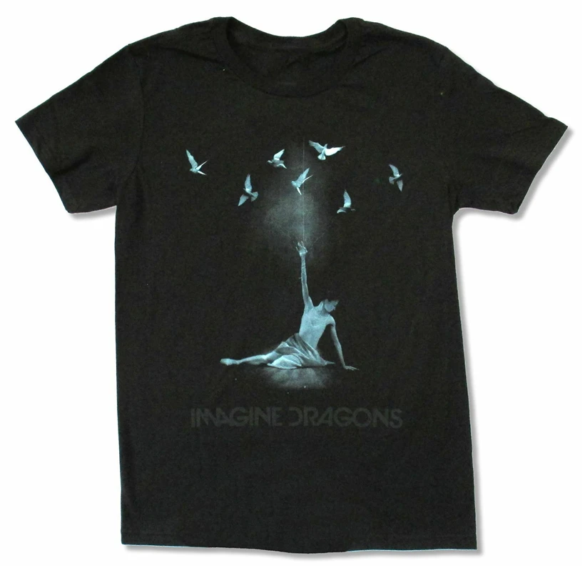 Imagine Dragons Ballerina Black T Shirt New Band Merch Tee Digital Printed | Мужская одежда