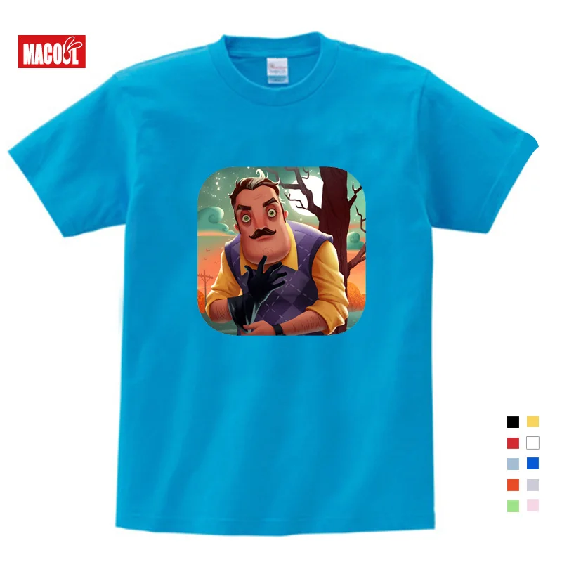 Толстовки с капюшоном для мальчиков и девочек с принтом «Hello neighor» Детская Повседневная забавная одежда с капюшоном Детские хлопковые толстовки с длинными рукавами От 2 до 8 лет - Цвет: T-shirt