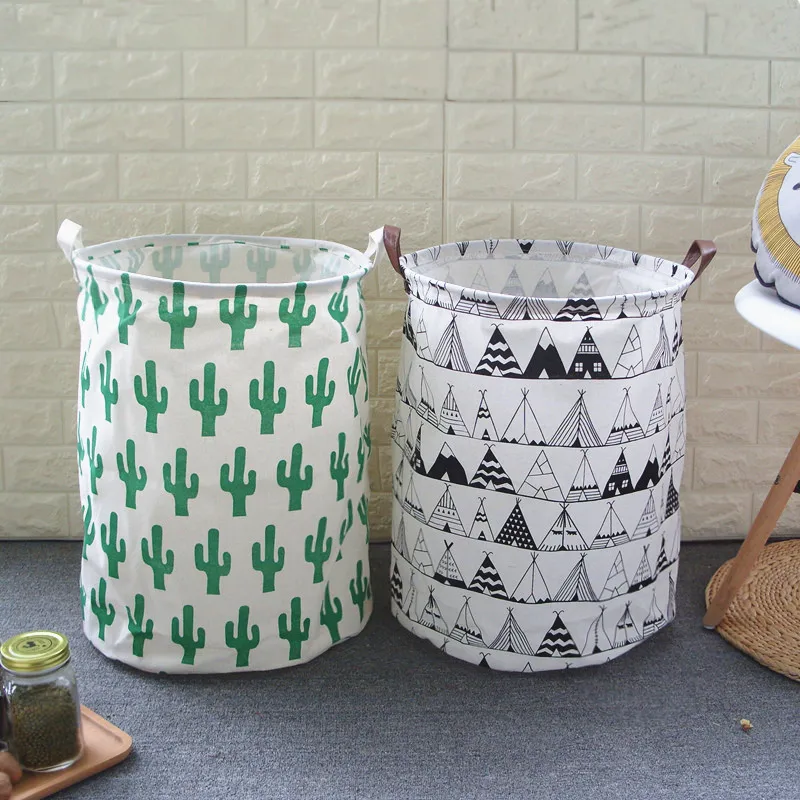 

New 40*50cm Nordic Style Laundry basket Multifunction Foldable Baby Toys Waterproof Receiving Basket Home Storage Clothing