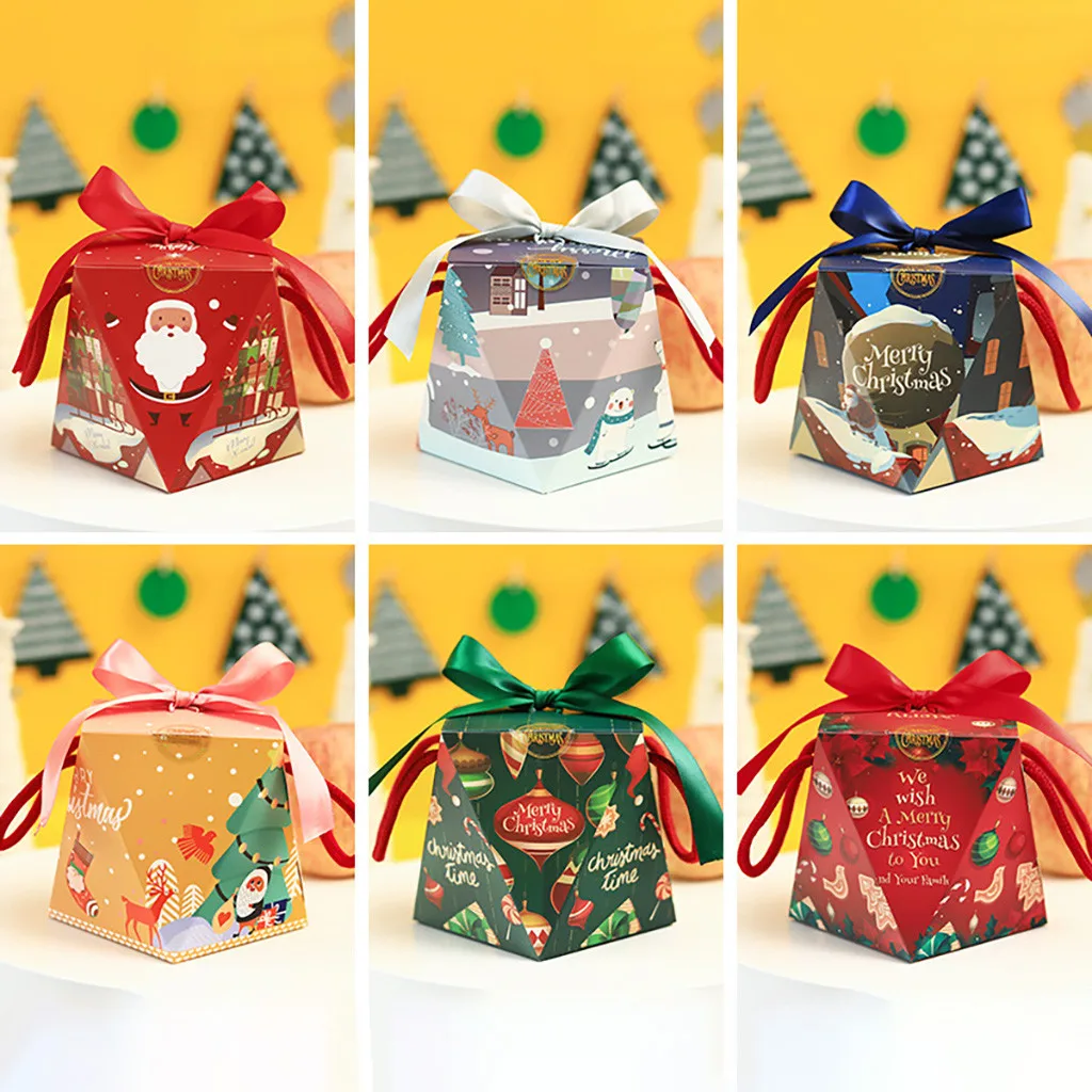18pcs Box Paper Christmas Eve Safe Fruit Box Christmas Apple Gift Box Merry Christmas New Year Decorations Ornaments