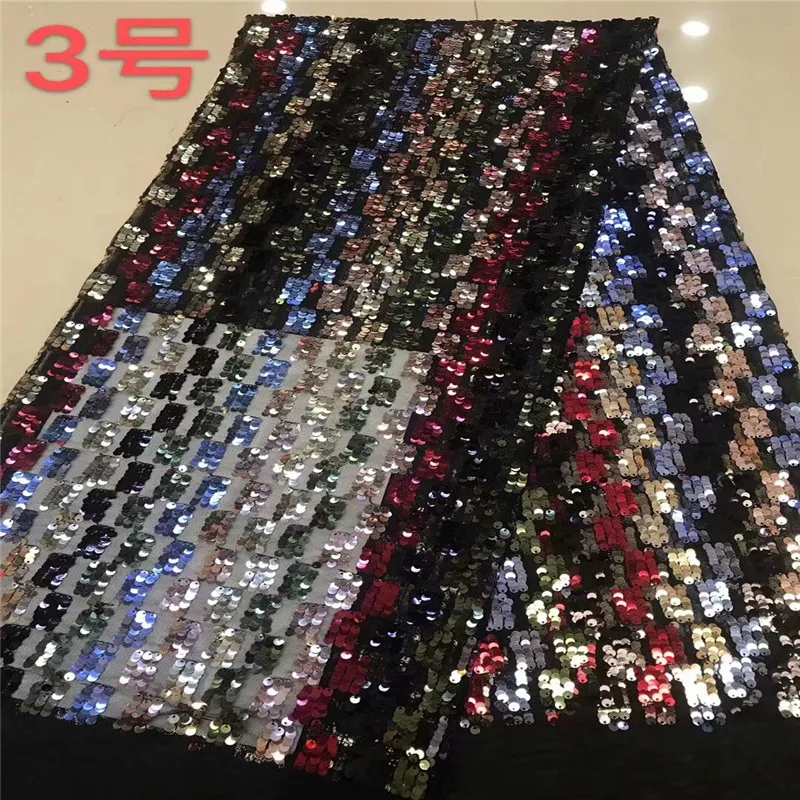 

2019 Latest French Nigerian sequins net lace,African tulle mesh lace fabric high quality for party wedding dress 5yards/lot