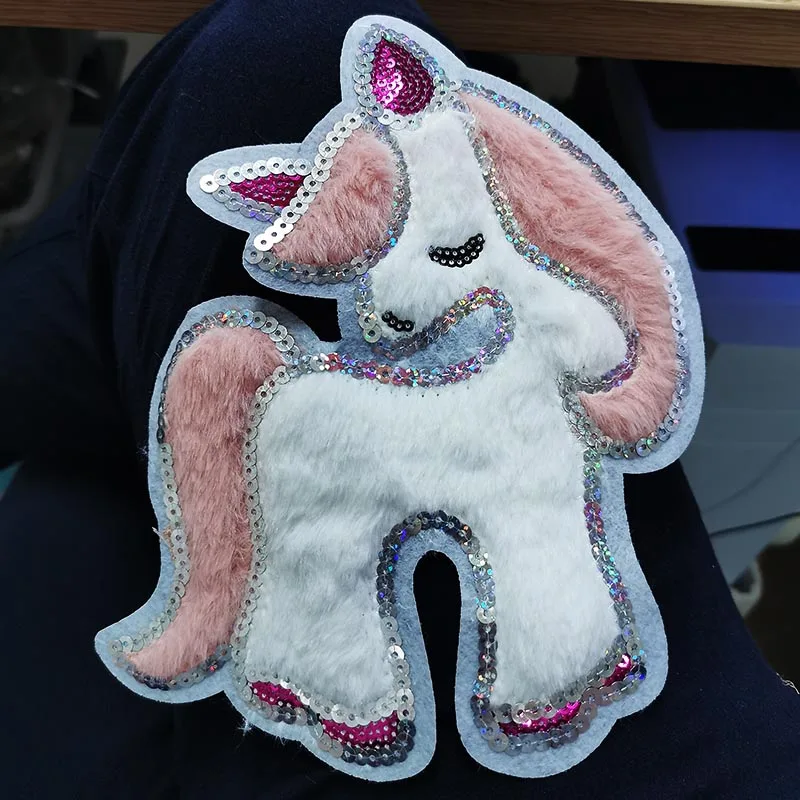 DIY шитье/нашивка единорога блесток патчи для одежды пришить патчи для одежды мультфильм патч полосы/аппликация на одежду Декор