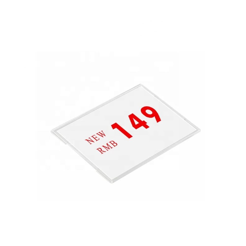 7x10cm Label Wall Mounted Photo Acrylic Frame Flat Square Name Card Holder Cover Paper Price Tag Display