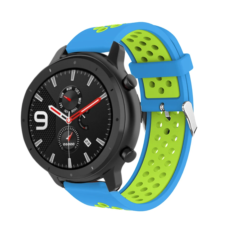 22 мм силиконовый браслет ремешок для Xiaomi Huami Amazfit GTR 47 мм сменный ремешок для samsung Galaxy Watch 46 мм