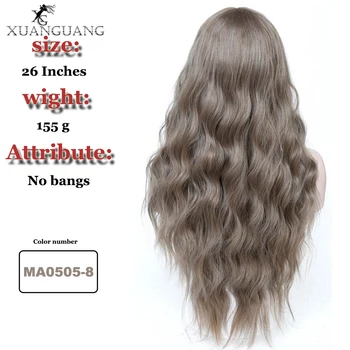 

XUANGUANG Long Wavy Wigs Natural Synthetic Womens Wigs Heat Resistant Hair Black Brown Red