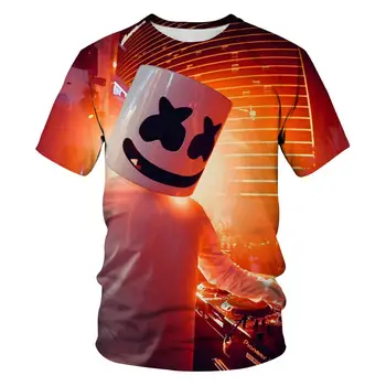 

Fun marshmallow new cartoon kids T-shirt new trend in horror movie fashion 3D new t-shirt lighten the design trend of stars