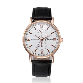 

Men's Fashion Leather Band Alloy Quartz Wrist Watch Mens Watch brown black Retro Design man watches Clock montre homme 2019