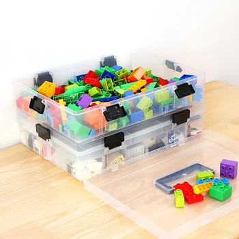 

Lego Blocks Organizer Storage Box Toy Container Plastic Nozzle Set Boxes For Tools Detachable High Capacity Storage Items