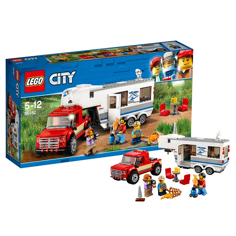 LEGO City Series 60182 Parent And Child Camping Caravan Lego Boy Inserted Building Blocks Toy