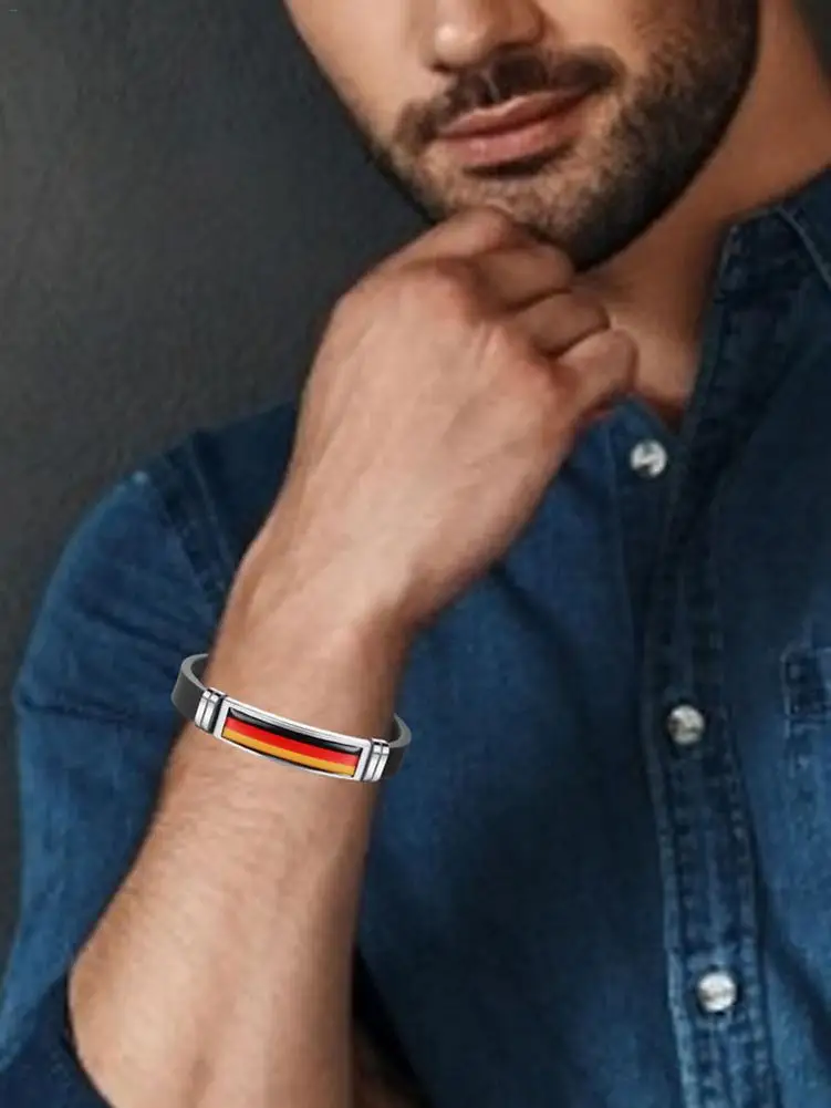 Football Club Bracelet Adjustable Fans Countries Flag Bracelet Casual Flag Printed Chain Lace Up Bracelets 2