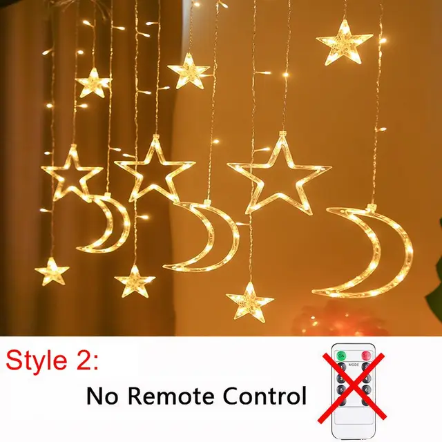 LED Christmas String Lights Garland Fairy Lights Star Lamp Outdoor Curtain Decor for Party Holiday Wedding New Year Decoration warm white 2