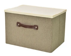 

Large Foldable Storage Box Lids Stackable Polyester Fabric Container Organizer