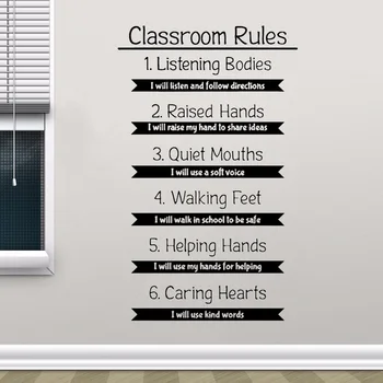 

School Classroom Decor Students Clarssroom Rules Vinyl Wall Sticker Study Regulation Wall Decals Class Rule Vinyl Murals