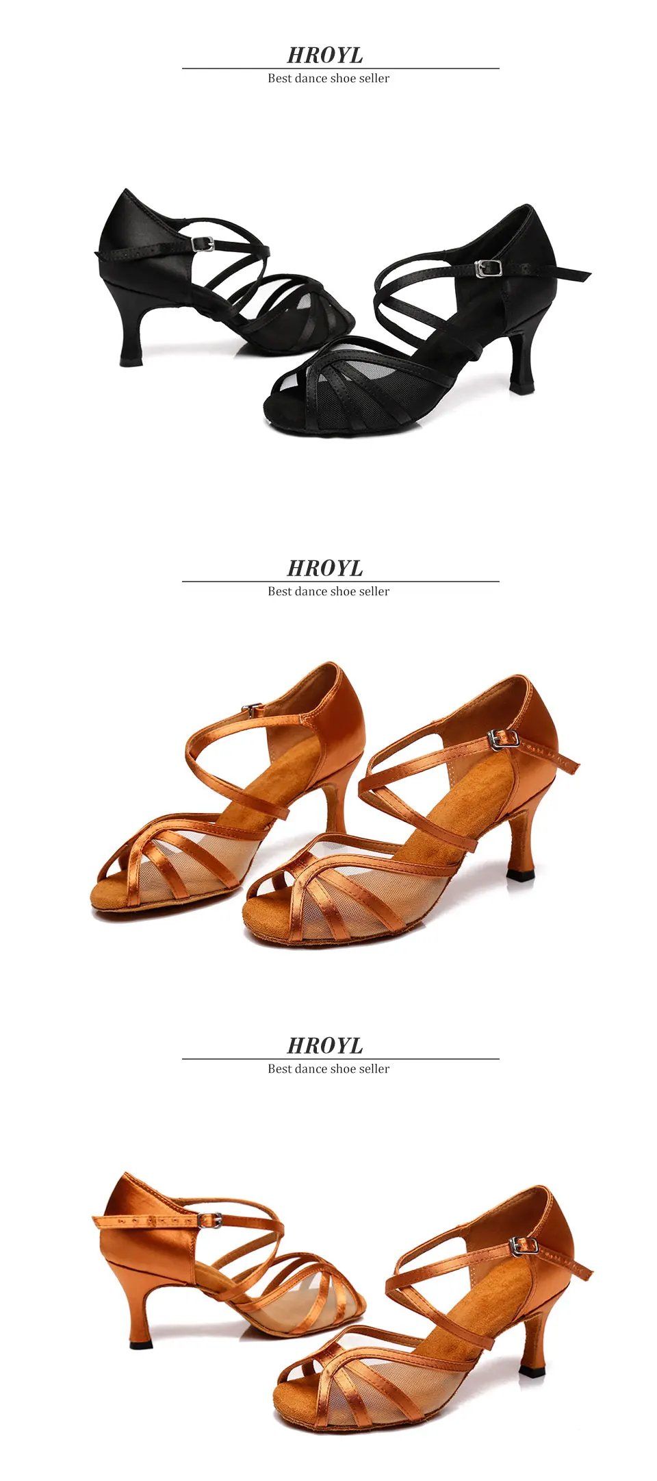 Фирменная Новинка HROYL Для женщин Латинская танцевальная обувь для девушек и женщин; Танго Танцы обувь 10/8. 5/7. 5 см; женские туфли для сальсы; Прямая поставка