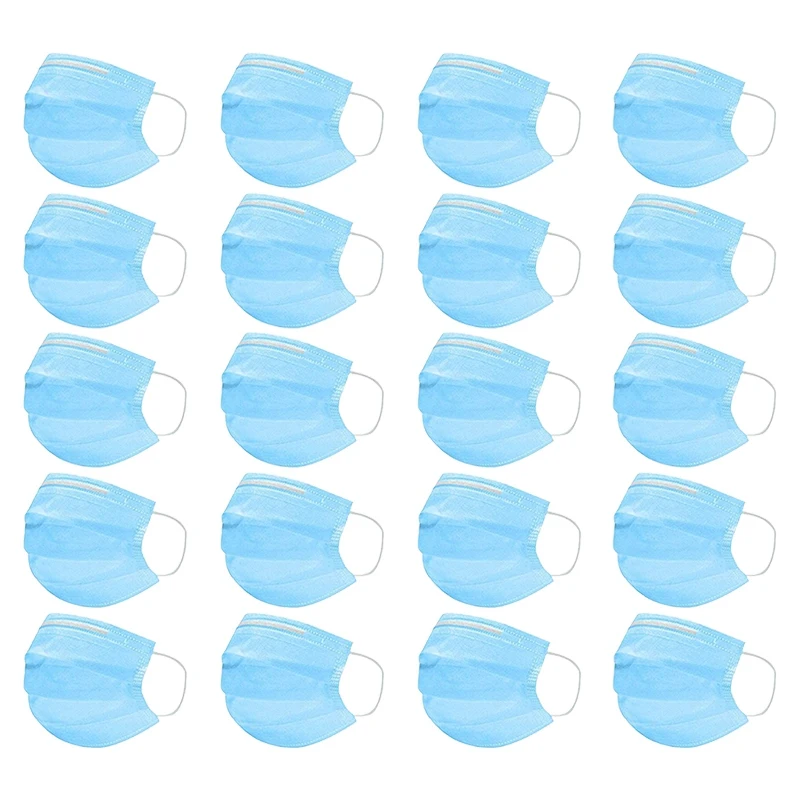 

20Pcs Disposable Anti-Dust Face Mask with Earloop, 3-Layer Protection Mask,Comfortable Dust Mask(Non-Medical)