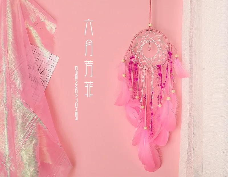 Origional Pink Small Night Lamp Dreamcatcher INS GIRL'S Heart Air Lighting Hanging Decoration Birthday Gift XR142
