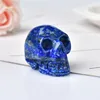Natural Stone Skull Amethyst Skull Crystal Healing Stone Crafts Home Decoration Polished Figurine Halloween Ornaments Gift 6