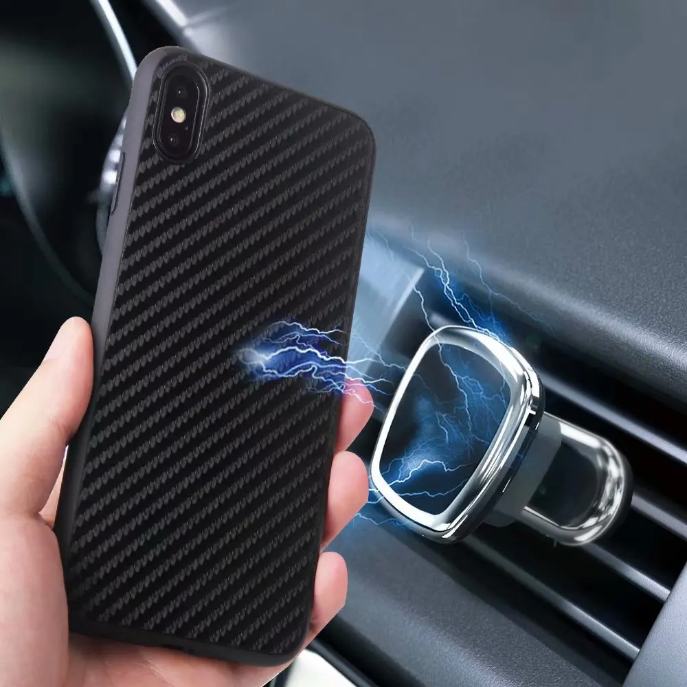 Ультратонкий Магнитный телефон чехол для iPhone 7 8 Невидимый встроенный Магнитная пластинка Мягкий ТПУ ПК ударопрочный чехол для телефона