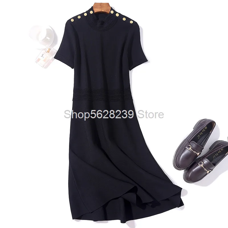 

2020 Season French He Ben Wind Waist Slimming Temperament Simple Knitting Dress Elegant Women's Wear