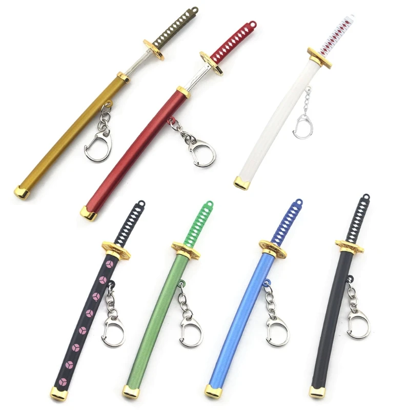 Mini Anime Demon Slayer Sword Keychain Katana Ghost Blade Metal Pendant Keyrings Weapons Cosplay Toy | Украшения и аксессуары