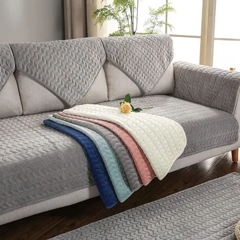 

Crystal Velvet Sofa Cover Soft Thicken Couch Cover Solid Color Modern Sofa Couch Towel For Living Room Decor Sold By One Piece